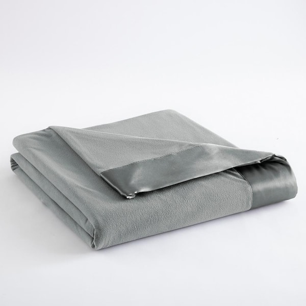 Micro Flannel All Seasons Lightweight Greystone Solid Queen Flat Sheet