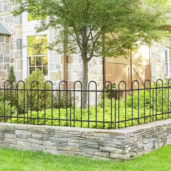 Oyezvary 24 in. Metal Garden Fence No Dig Temporary Animal Barrier