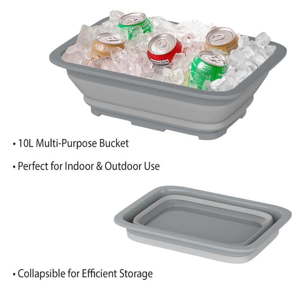 Collapsible Multipurpose Plastic Washing Basin, Small Portable