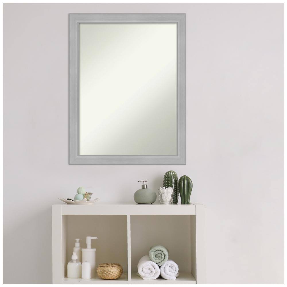 Vista Brushed Nickel Rectangular Bathroom Vanity Mirror