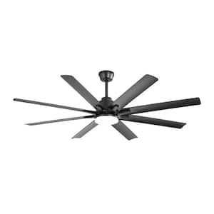 66in. LED Indoor Black Smart Ceiling Fan with App&Remote Control and 3 Colors Adjustable