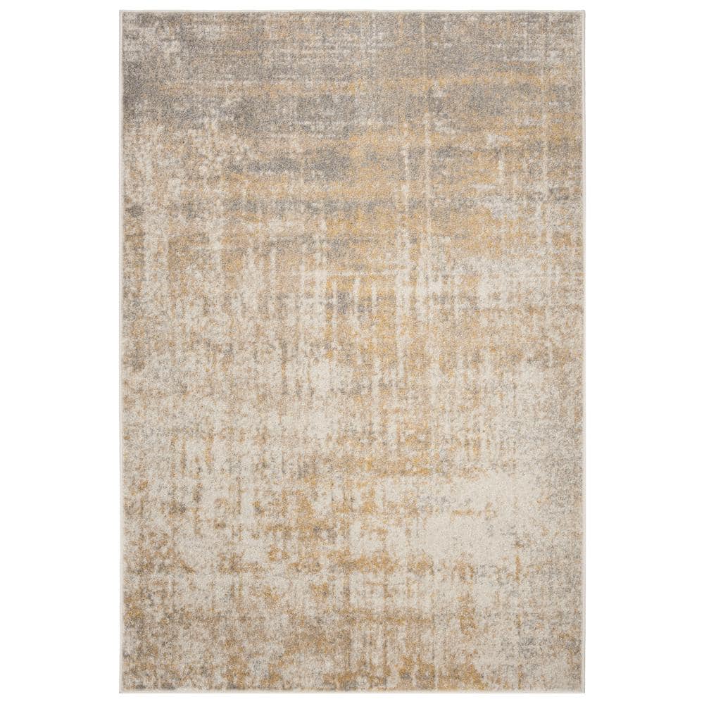 SAFAVIEH Adirondack Cream/Gold 4 ft. x 6 ft. Abstract Area Rug ADR207A ...