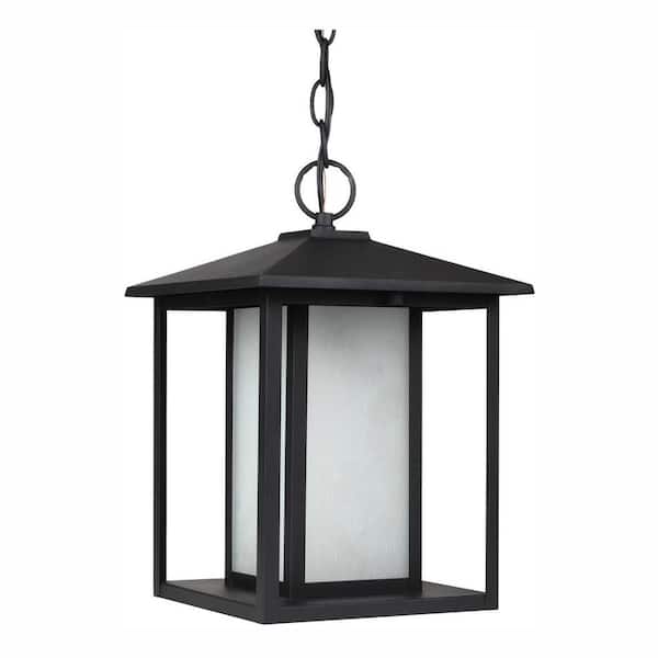 Generation Lighting Hunnington Black 1-Light Outdoor Hanging Pendant with LED Bulb
