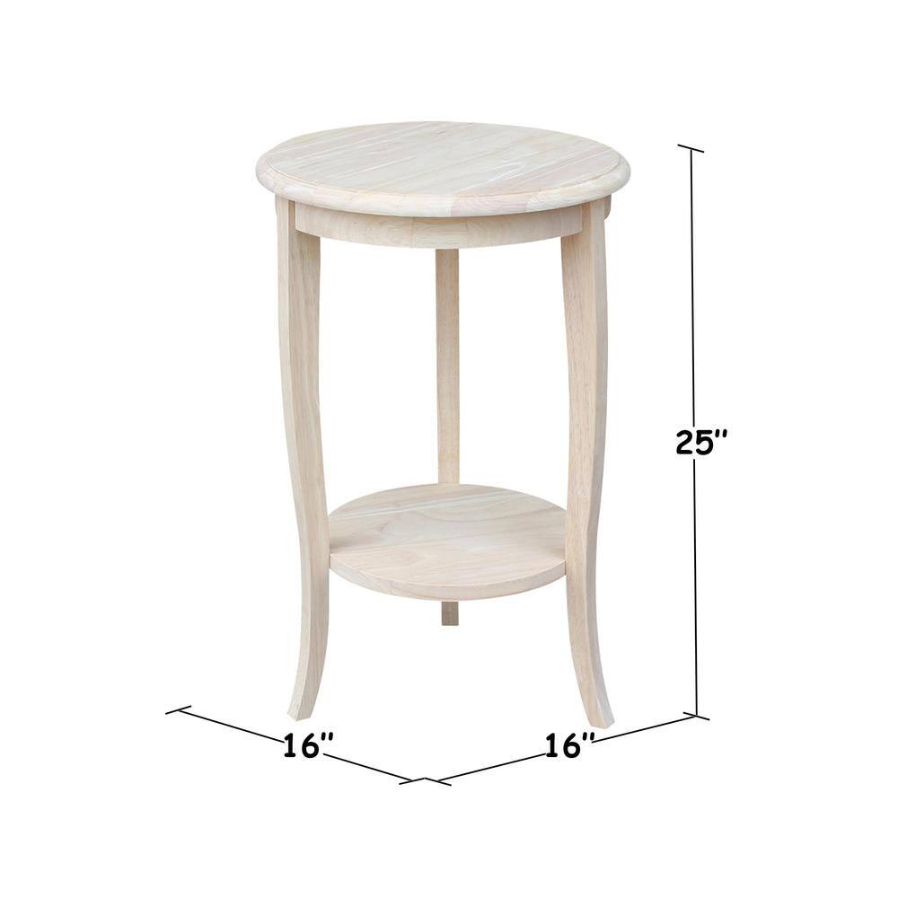 Cambria Round Light Brown Solid Wood End Table
