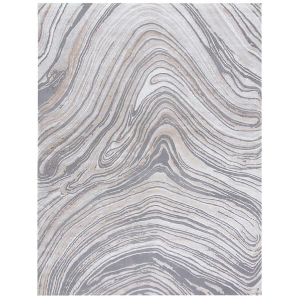 SAFAVIEH Craft Gray/Brown 8 ft. x 10 ft. Marbled Abstract Area Rug