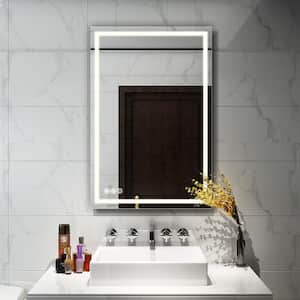 20 in. W x 30 in. H Frameless Rectangular LED Light Bathroom Vanity Mirror