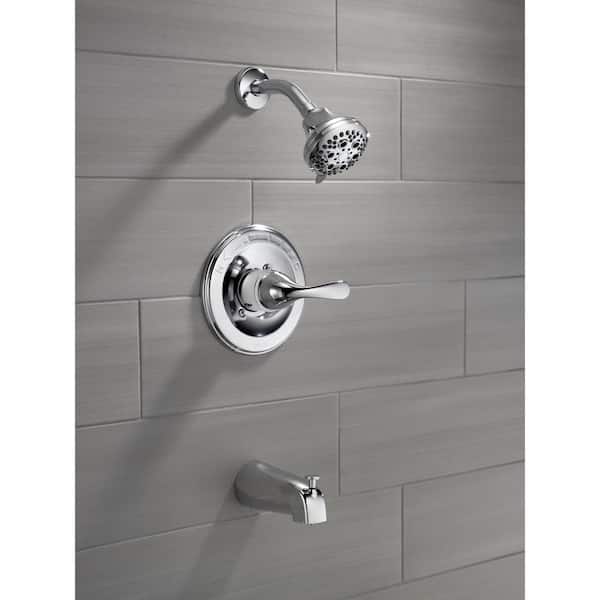 Classic 1-Handle Wall Mount Tub and Shower Faucet Trim Kit in Chrome (Valve Not Included)