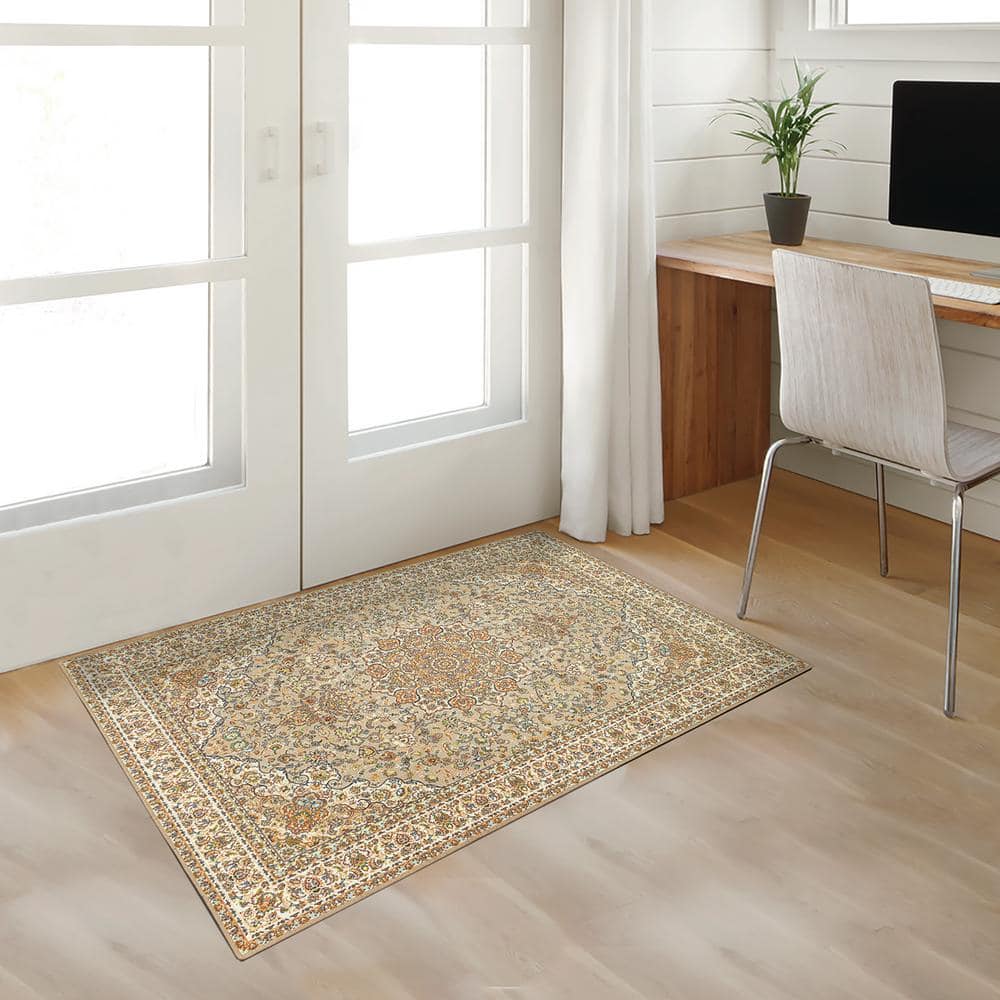 Kenya Beige 5' x 7' Flat Woven Synthetic Rug