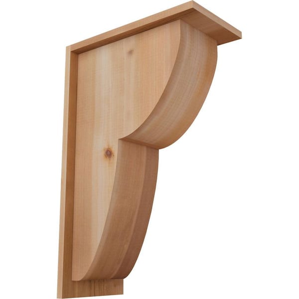 Ekena Millwork 7-1/2 in. x 14 in. x 22 in. Western Red Cedar Crestline Smooth Corbel with Backplate