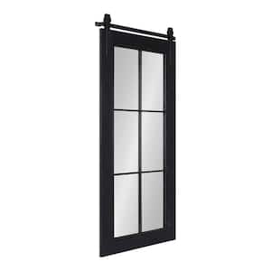 Cates 42.75 in. x 19.25 in. Rustic Rectangle Black Framed Decorative Wall Mirror