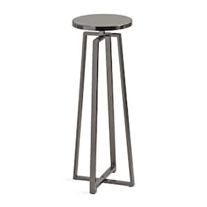 Zia 9 in. Pewter Round Metal End Table