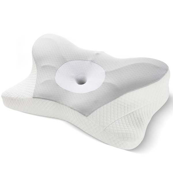 Unbranded Gray Standard Pillow Bedroom Pillows Cervical Pillow Medium Density Soft and Supportive for Neck and Shoulder, (1 Piece)