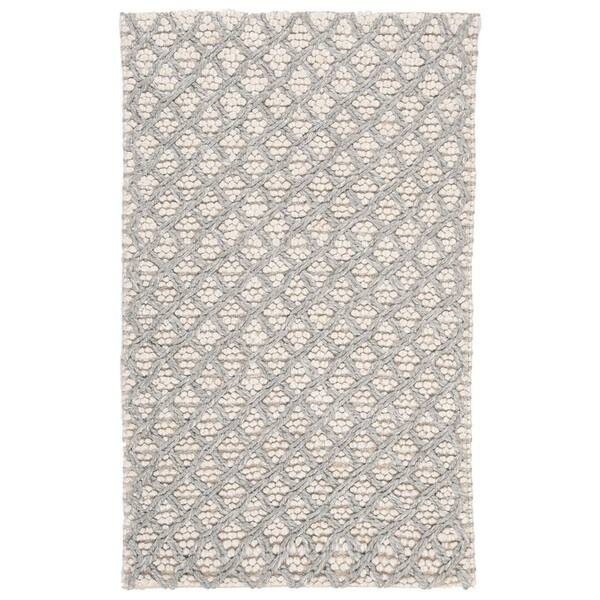 Natura 3 ft. x 5 ft. Silver/Ivory Distressed Multi-Diamonds Area Rug