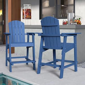 Marshall University Hunter Blue Adirondack Chair for Patio Pool Deck Lawn and Garden