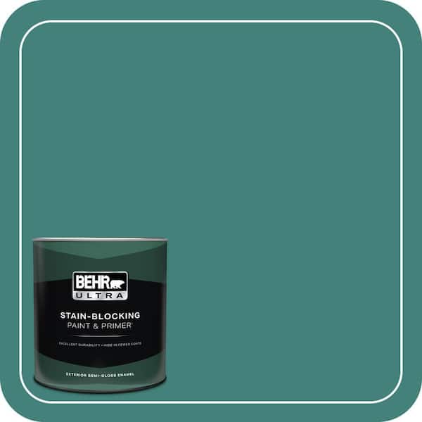BEHR ULTRA 1 qt. #M450-6 Bubble Turquoise Semi-Gloss Enamel Exterior Paint & Primer