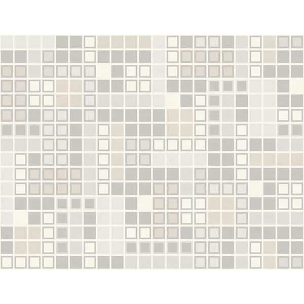 A-Street Prints Bantry Light Grey Geometric Light Grey Wallpaper Sample