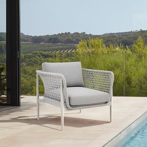 Rhodes Aluminum Outdoor Lounge Chair with Light Gray Cushion