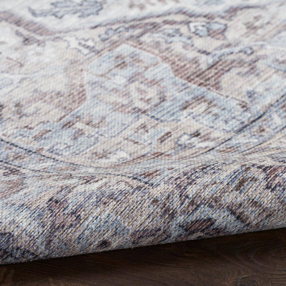 Ivory Beige Floral Cotton Chenille Rectangular 4' x 6' Rug