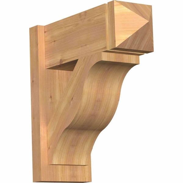 Ekena Millwork 8 in. x 20 in. x 20 in. Western Red Cedar Fuston Arts and Crafts Smooth Outlooker
