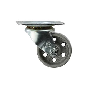 2 in. Gray Cast Iron Swivel Plate Caster with 125 lb. Load Rating