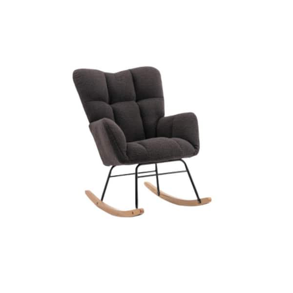 Series Frame Dark Gray solid Wood Outdoor Rocking Chair