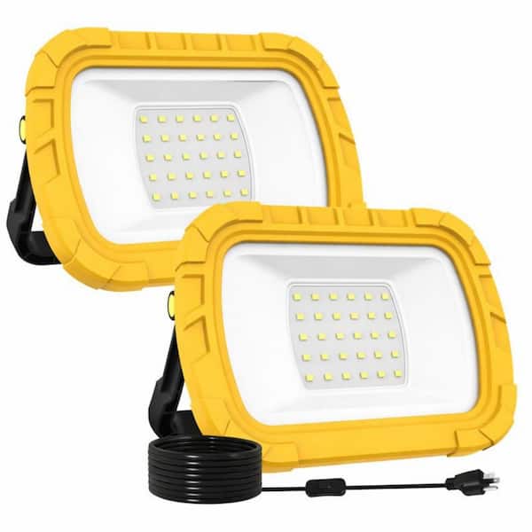 120-Volt 1100 Lumen 6500K LED Portable Flood Work Light (2-Pack)