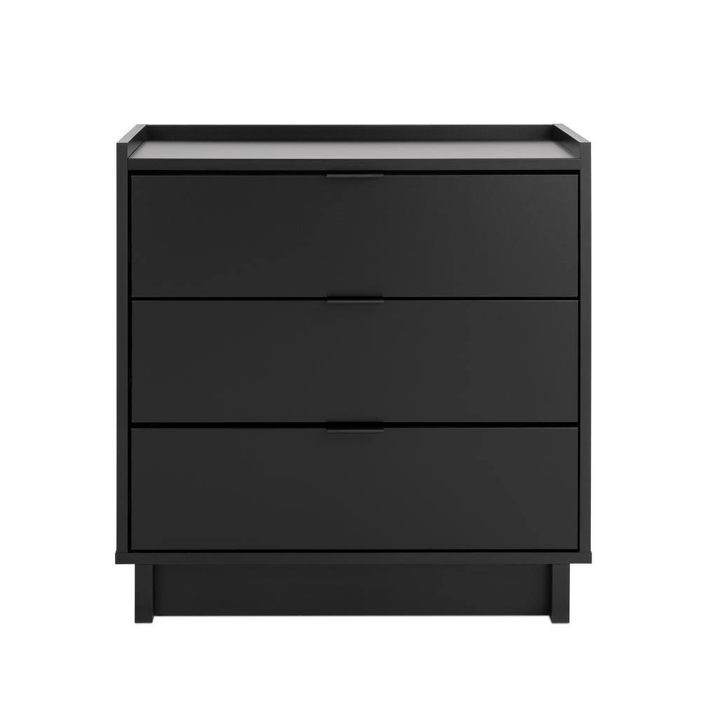 Prepac Simply Modern Black 3-Drawer 26.5 in. W Nightstand