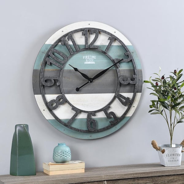 https://images.thdstatic.com/productImages/127dc745-a82f-4336-84cd-ec1bb943c3dc/svn/aged-teal-firstime-co-wall-clocks-31142-76_600.jpg