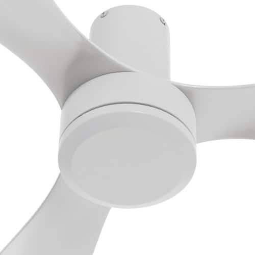 Sayer 52 in. Indoor White 10-Speed DC Motor Flush Mount Ceiling Fan with Remote Control for Bedroom or Living Room Lighting