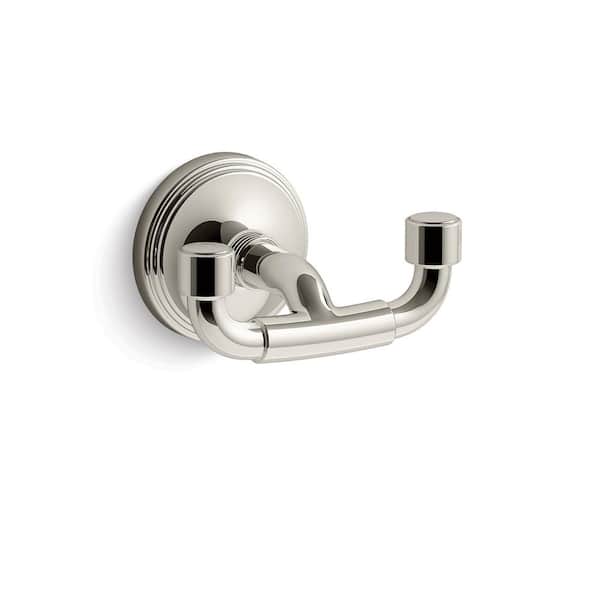 Paces Wall Mounted J-Hook Robe Hook in Vibrant Polished Nickel
