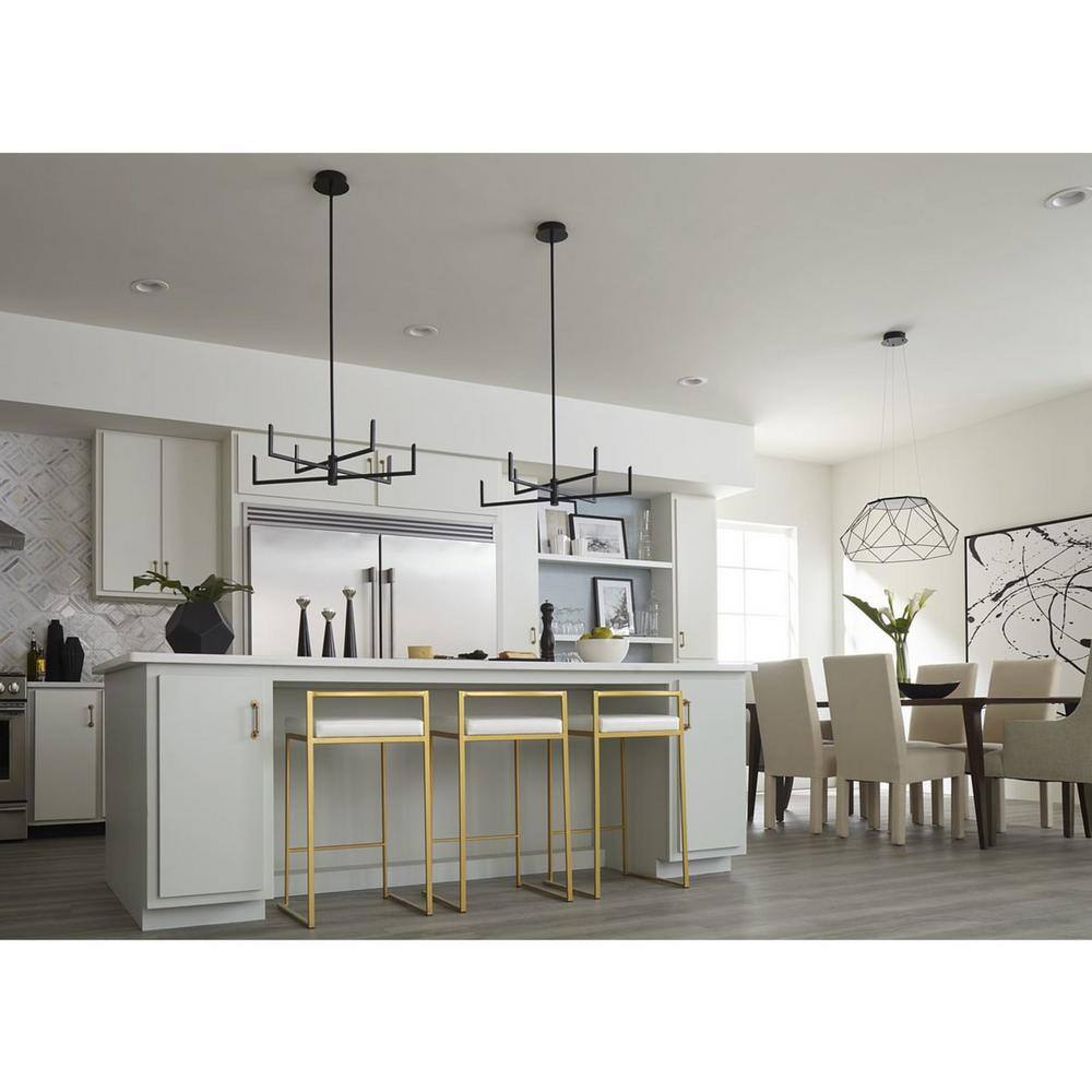 Geodesic Matte Black LED Mid-Century Modern Pendant Light
