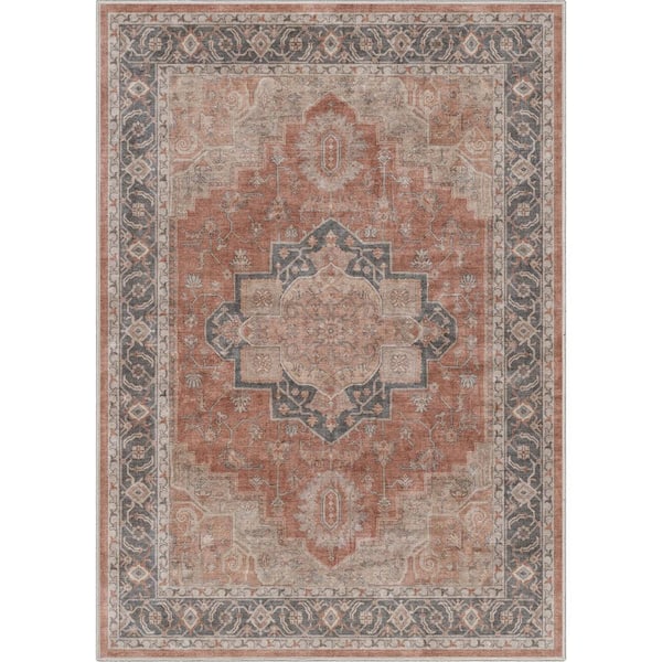 Red 5 ft. 3 in. x 7 ft. 3 in. Apollo Paris Vintage Oriental Persian Area Rug