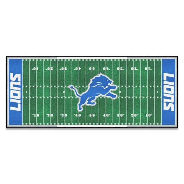 FANMATS Detroit Lions 3 ft. x 6 ft. Football Field Rug Runner Rug