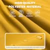 Close-up of the high-quality yellow polyester material.