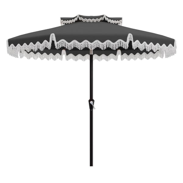 best patio umbrella for strong winds Choice Products 9ft Fringe Market Boho Sunshade w/ Tilt, UPF50+ AE Outdoor bringing a magnificent focal CLOUDFLY 11 ft. x Umbrella Color:Brick