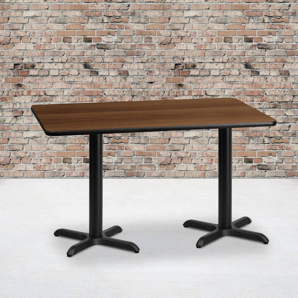 Contemporary 60'' Rectangular Walnut Laminate Dining Table