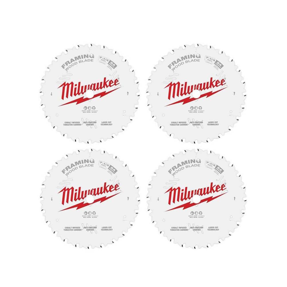 Milwaukee 7-1/4 in. x 24-Tooth Framing Circular Saw Blade (4-Pack)