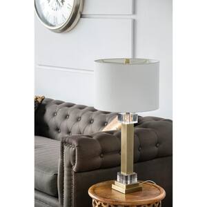 29 in. H 1-Light Gold Outdoor Table Lamp with Rectangle Shade (Set of 2)
