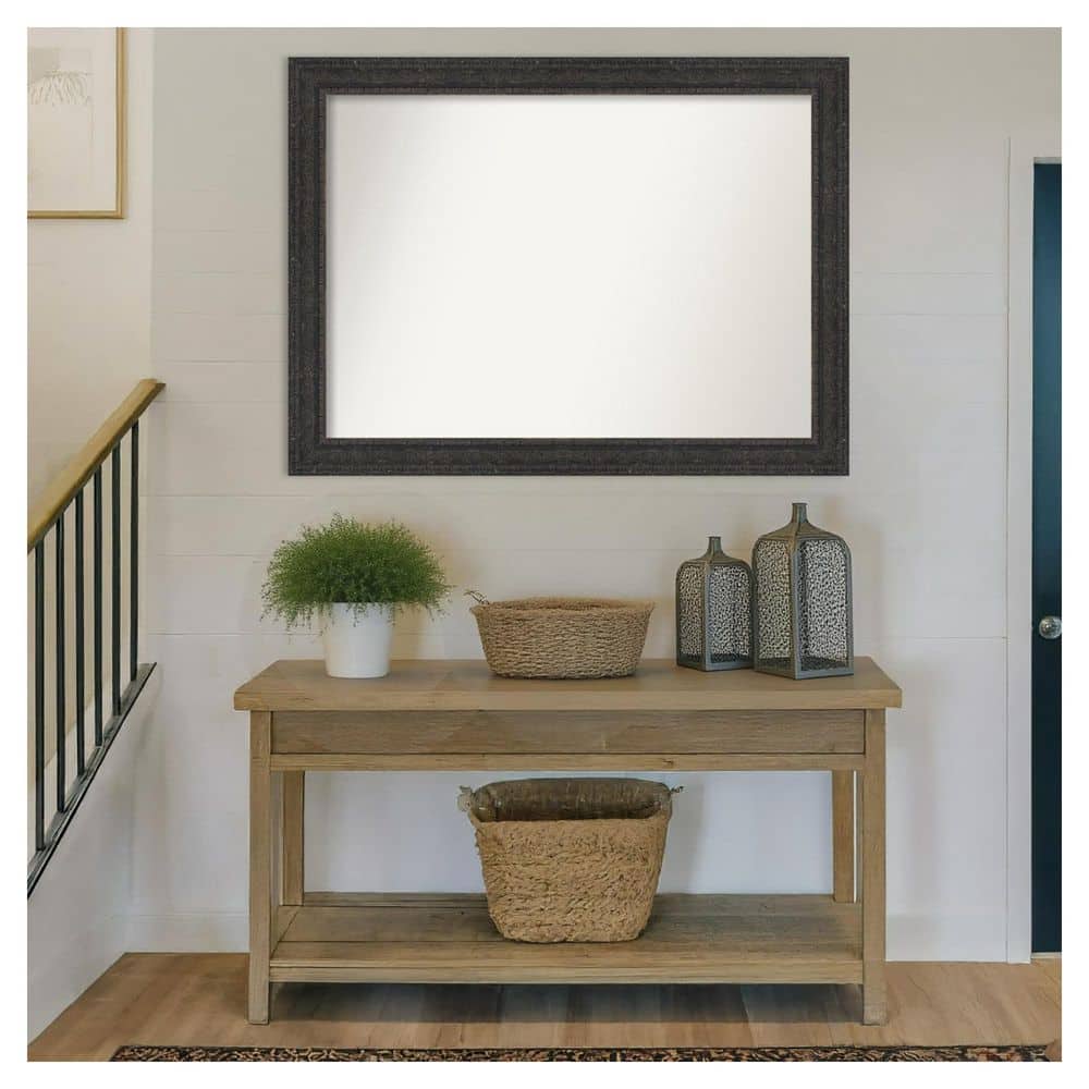 Attic Aged Black 43.5 in. x 32.5 in. Non-Beveled Traditional Rectangle Wood Framed Wall Mirror price history on PriceWatchPro