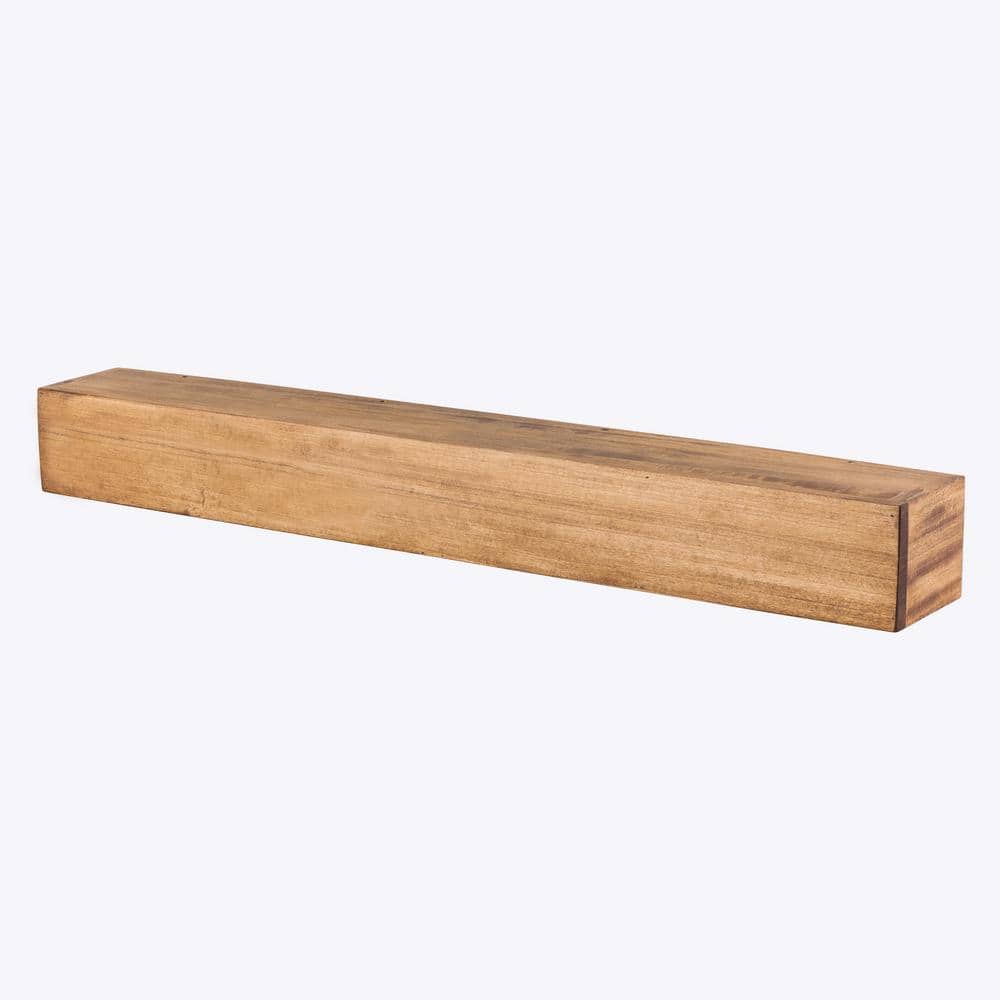 Unfinished Natural Wood Fireplace Mantel Shelf, 36" x 6.25"