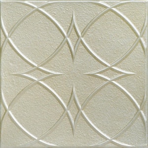 Circles and Stars Onyx Gold 1.6 ft. x 1.6 ft. Decorative Foam Glue Up Ceiling Tile (21.6 sq. ft./case)