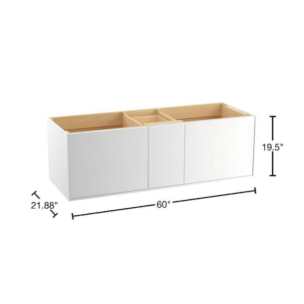 KOHLER Jute 60 in. W x 22 in. D x 20 in. H Bathroom Vanity Cabinet without Top in Linen White