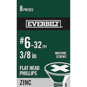 #6-32 x 3/8 in. Zinc Plated Phillips Flat Head Machine Screw (8-Pack)