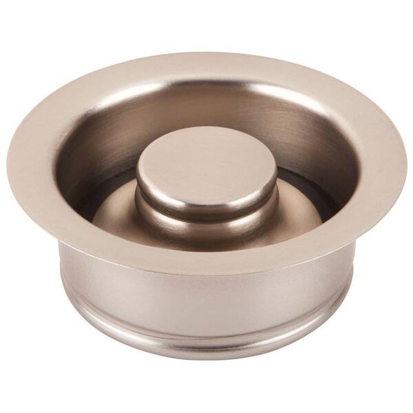 SINKOLOGY 3.5 in. Disposal Flange Drain with Stopper in Satin Nickel Finish