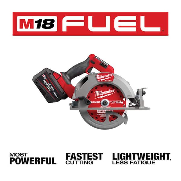 M18 FUEL 18V Lith-Ion Cordless 7-1/4 in. Circular Saw Kit w/ One FORGE 12. 0Ah Battery, Charger, & One 6. 0Ah Battery