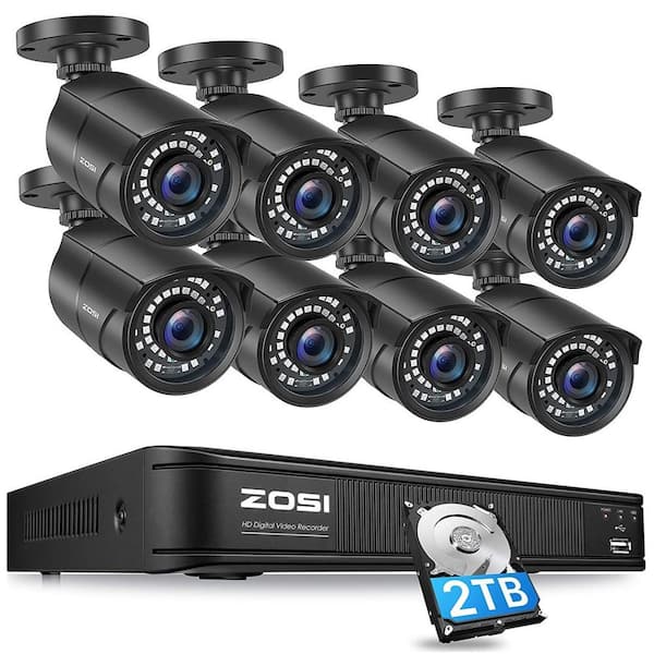 ZOSI 8-Channel 5MP-Lite 2TB DVR Security Camera System with 8 1080p ...