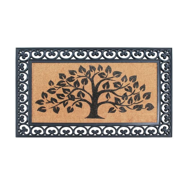 A1 Home Collections A1HC Black 30 in x 48 in Rubber and Coir Tree of Life  Classic Paisley Border Outdoor Non-Slip Durable Doormat A1HOME200110-BL -  The Home Depot