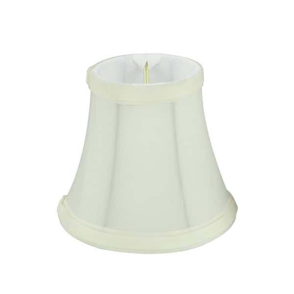 Transitional Design in Off White 5 bottom width 3 x 5 x 4 1/2 5 bottom width 3 x 5 x 4 1/2 6 Pack 30035-6 Small Bell Shape Chandelier Clip-On Lamp Shade Set Aspen Creative 