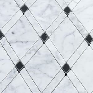 Grand Pavo Carrera Blend Border 6 in. x 12 in. x 10 mm Polished Marble Floor and Wall Tile