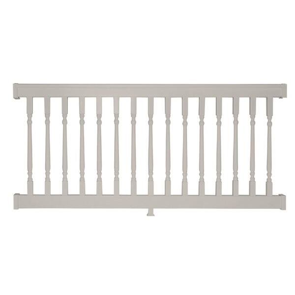 Weatherables Delray 3 ft. H x 8 ft. W Vinyl Tan Railing Kit with Colonial Spindles